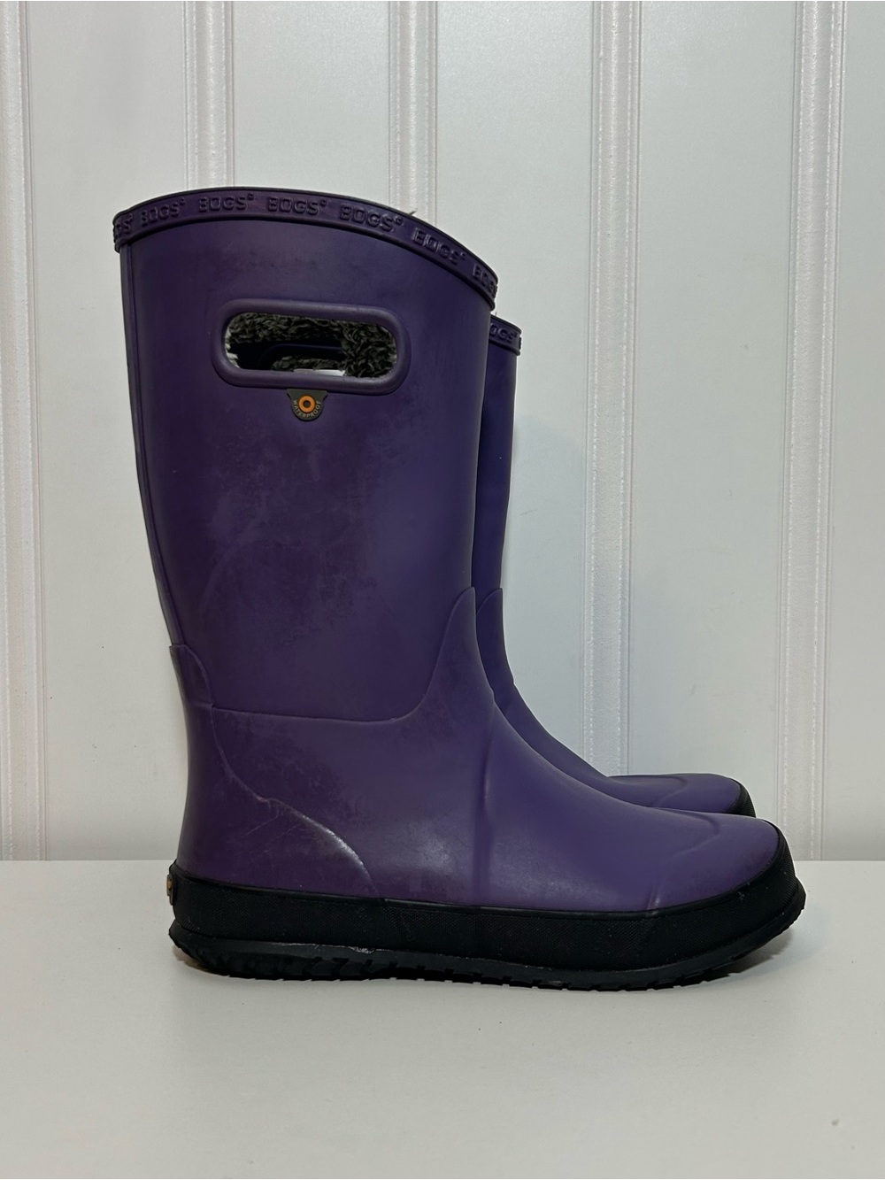 Bogs Kids Purple Waterproof Rain Boots lined